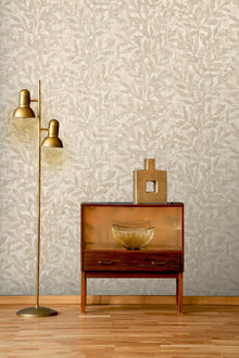 315028 Richmond Leaf Beige Wallpaper by Rasch