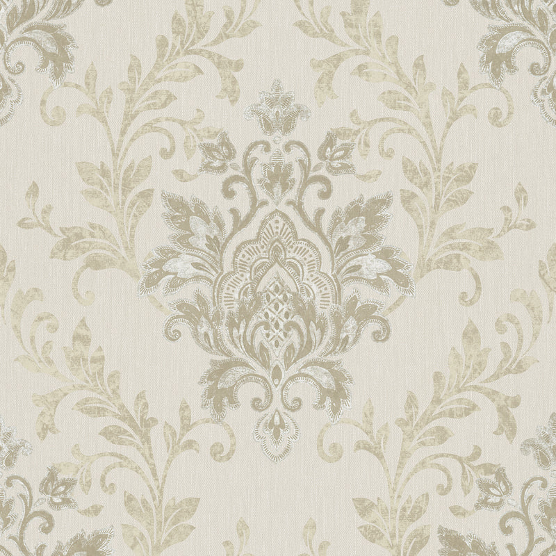 31569 Serene Ornamental Beige Wallpaper By Galerie