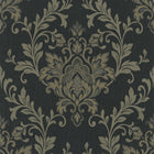 31570 Serene Ornamental Black and Gold Wallpaper By Galerie