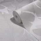 31623 Palm Leaf The New Design Book White and Grey Wallpaper By Galerie