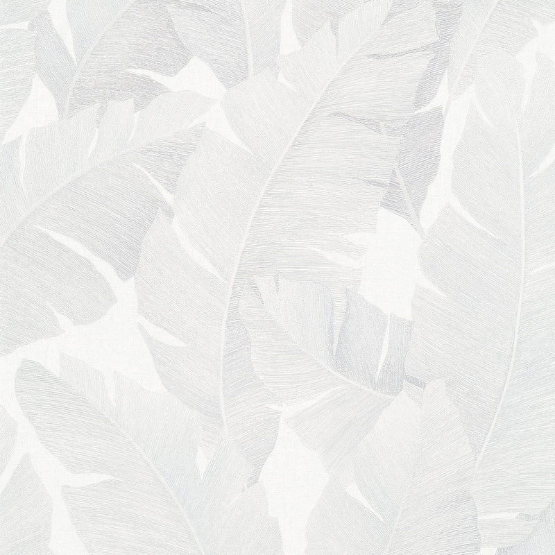 31623 Palm Leaf The New Design Book White and Grey Wallpaper By Galerie