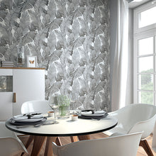 31624 Palm Leaf The New Design Book Black and Silver Wallpaper By Galerie