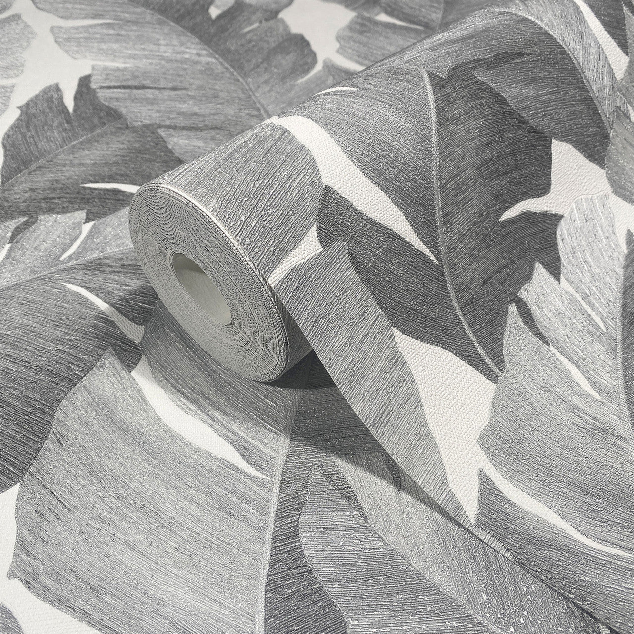 31624 Palm Leaf The New Design Book Black and Silver Wallpaper By Galerie