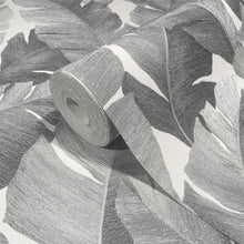 31624 Palm Leaf The New Design Book Black and Silver Wallpaper By Galerie