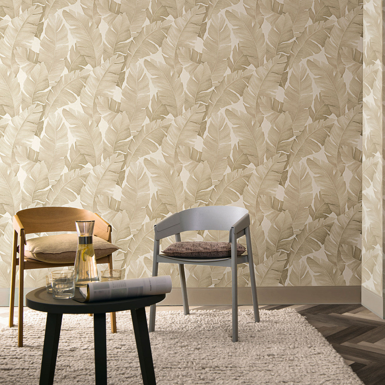 31625 Palm Leaf The New Design Book Beige Wallpaper By Galerie