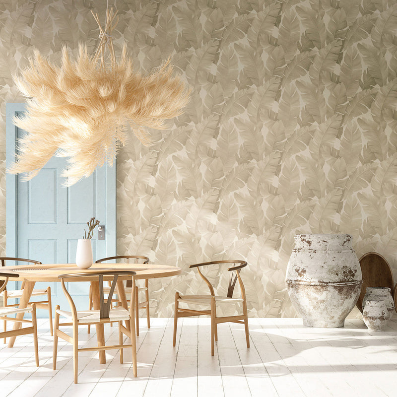 31625 Palm Leaf The New Design Book Beige Wallpaper By Galerie