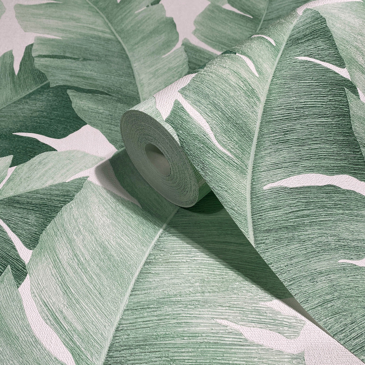 Palm Leaf The New Design Book White and Green Wallpaper By Galerie