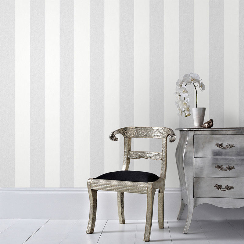 32-780 Calico Stripe Grey Superfresco Easy Wallpaper By Graham & Brown
