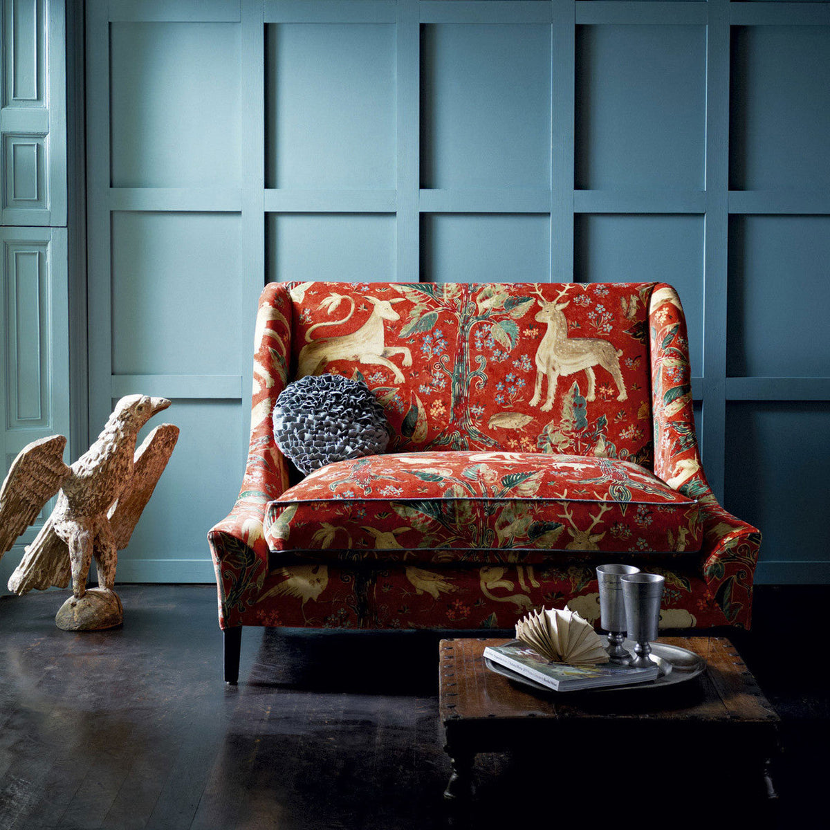 Arden by Melissa White Venetian Red Fabric by Zoffany