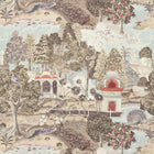 321685 Peacock Garden Indienne Linen/Silver Fabric by Zoffany