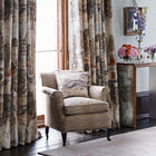321685 Peacock Garden Indienne Linen/Silver Fabric by Zoffany