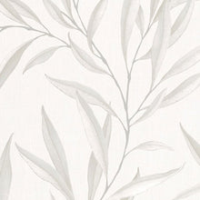 32202 Embroidered Leaf The New Design Book White and Beige Wallpaper By Galerie