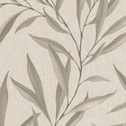 32204 Embroidered Leaf The New Design Book Green and Pearl Wallpaper By Galerie