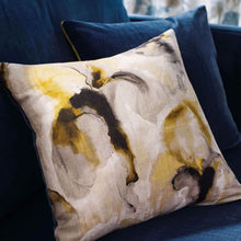 322431 Water Iris Kensington Walk Gold/Charcoal Fabric by Zoffany