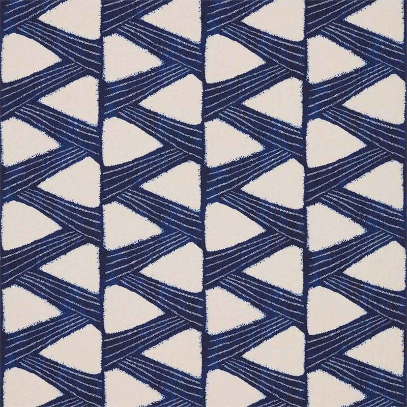 322439 Kanoko Kensington Walk Indigo Fabric by Zoffany