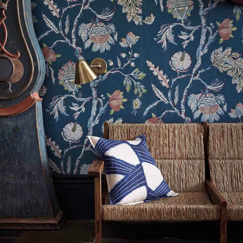 322439 Kanoko Kensington Walk Indigo Fabric by Zoffany