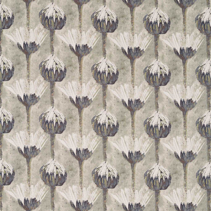 322607 Marketa Indienne Blue Umber Fabric by Zoffany
