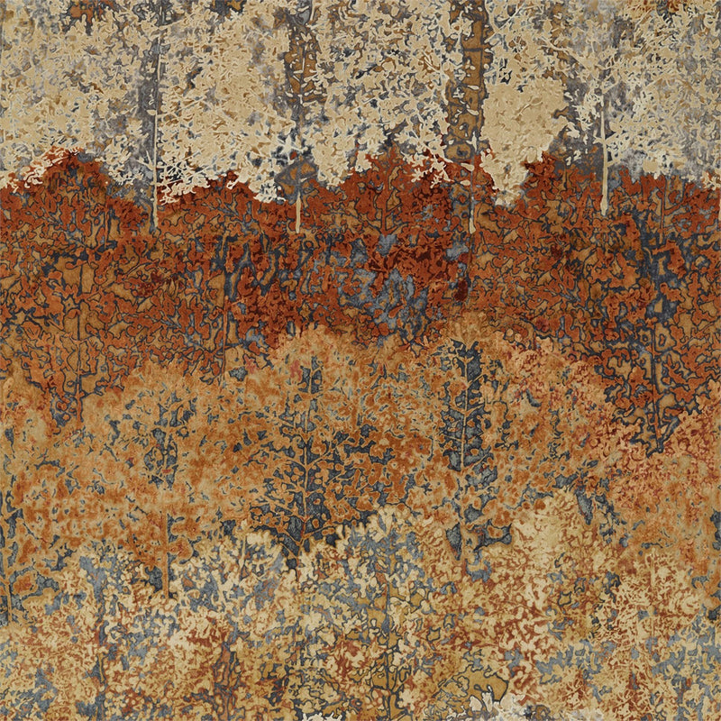 322613 Belvoir Cotswolds Manor Blue and Amber Fabric by Zoffany