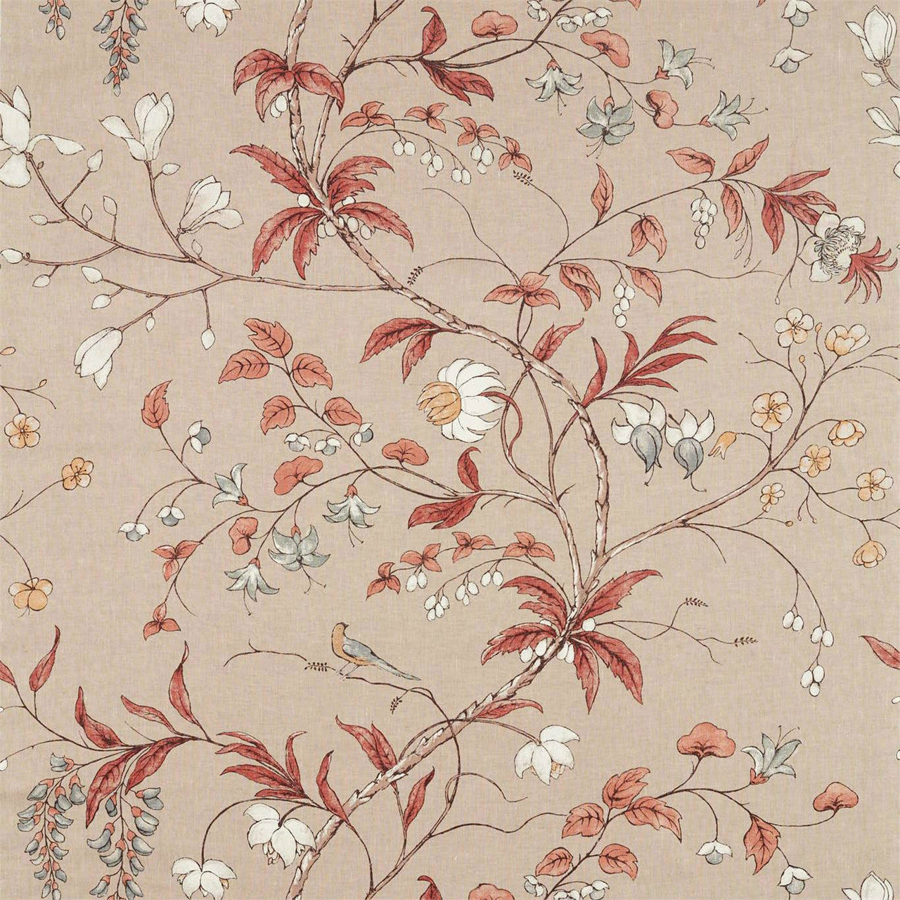 322653 Chambalon Trail Darnley Sunstone/Linen Fabric by Zoffany