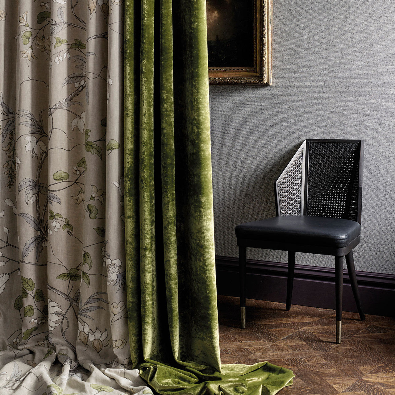 322655 Chambalon Trail Darnley Mercury/Platinum Grey Fabric by Zoffany