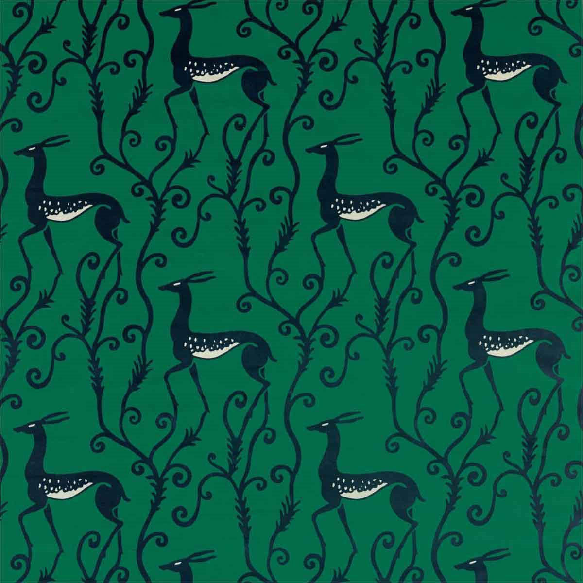 332673 Deco Deer Velvet Icons Malachite Fabric by Zoffany