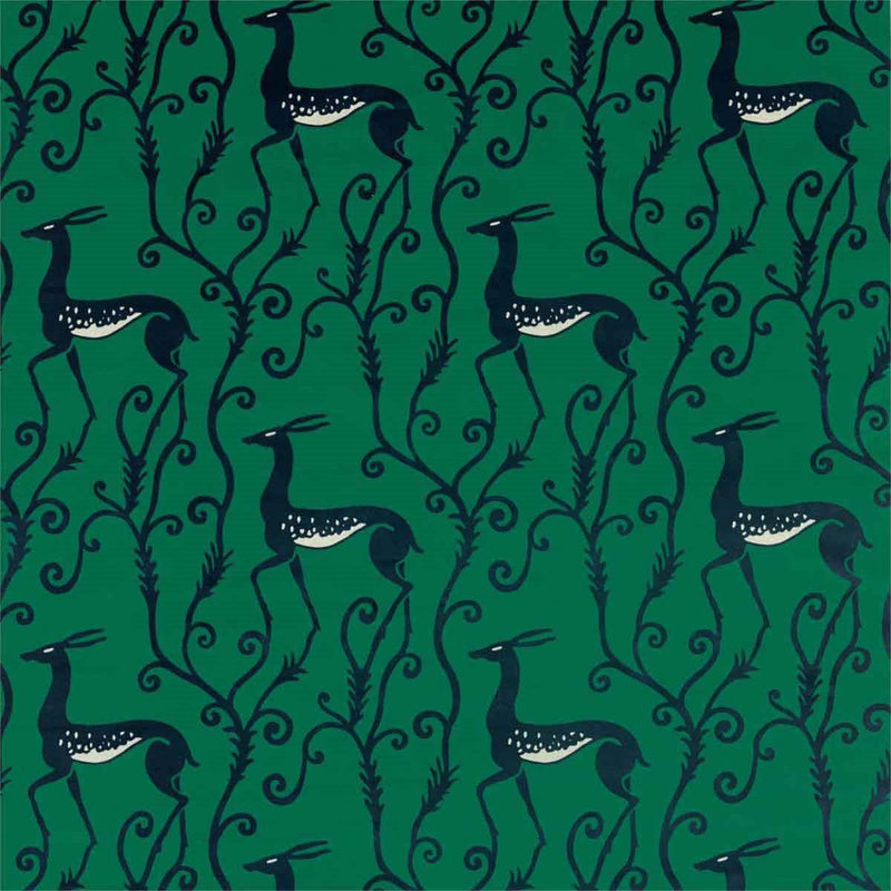 332673 Deco Deer Velvet Icons Malachite Fabric by Zoffany