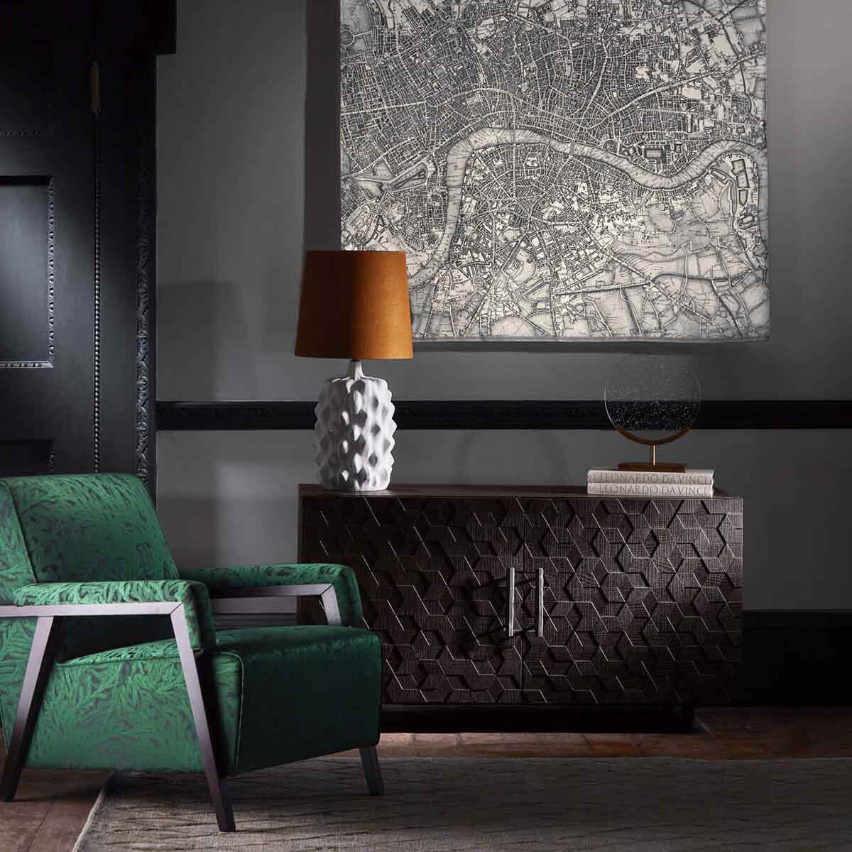 322677 London 1832 Icons Silver Fabric by Zoffany