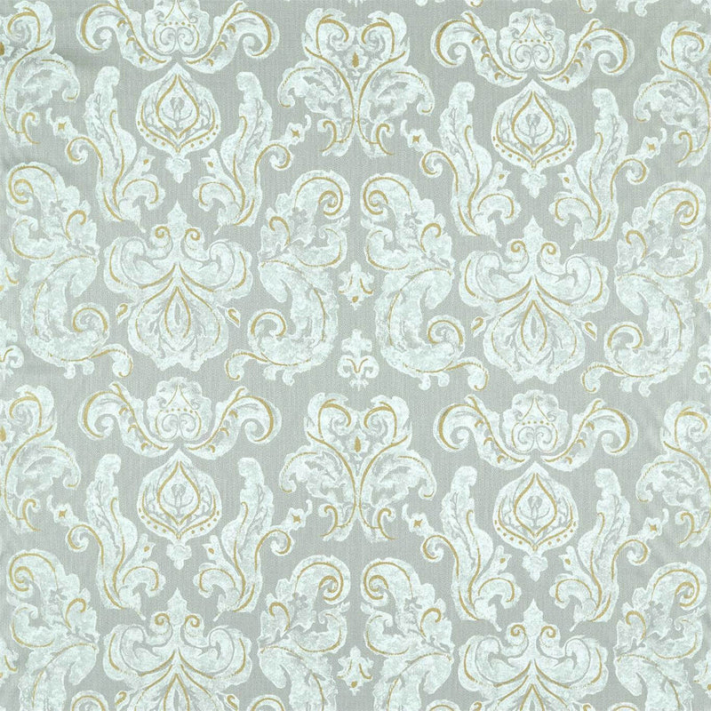 322681 Brocatello Impasto Damask Silver Fabric by Zoffany