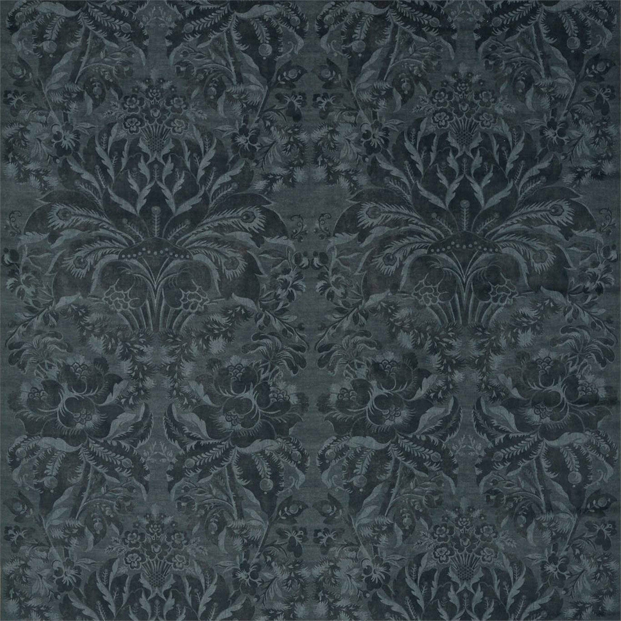 322688 Ducato Velvet Damask Reign Blue Fabric by Zoffany
