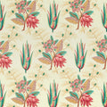 Desert Flower II Antiquary Crimson/Teal Fabric by Zoffany