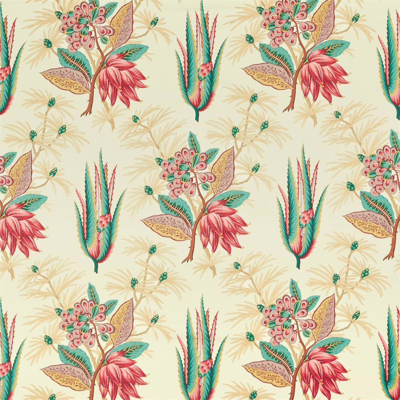322694 Desert Flower II Antiquary Crimson/Teal Fabric by Zoffany