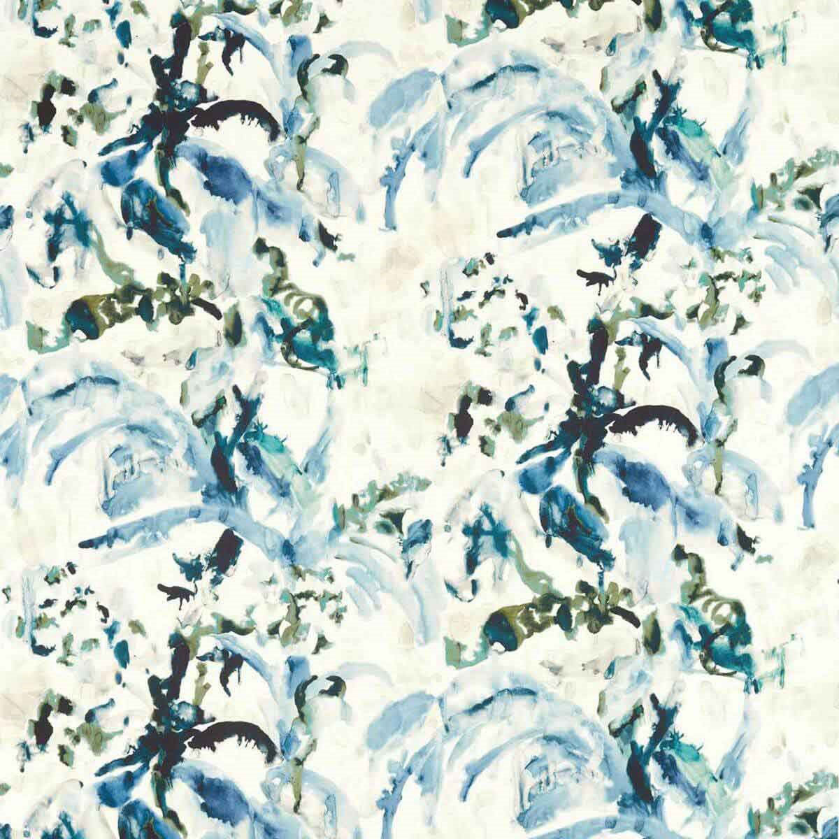 322713 Long Water Botanical Kensington Walk Indigo Fabric by Zoffany