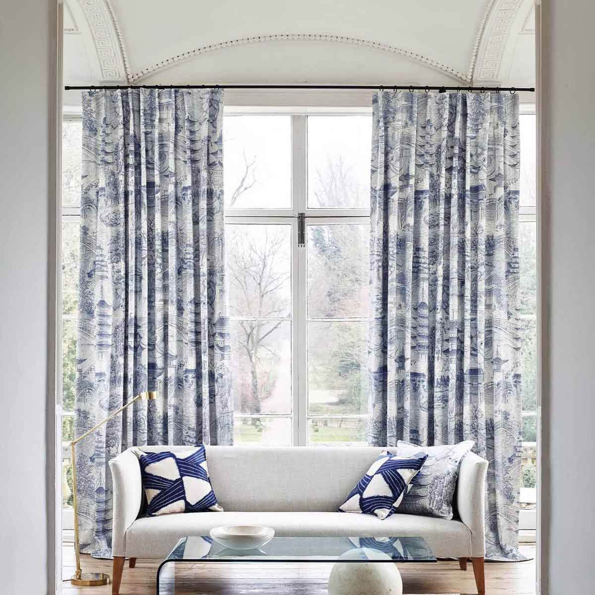 322717 Eastern Palace Kensington Walk Indigo Fabric by Zoffany