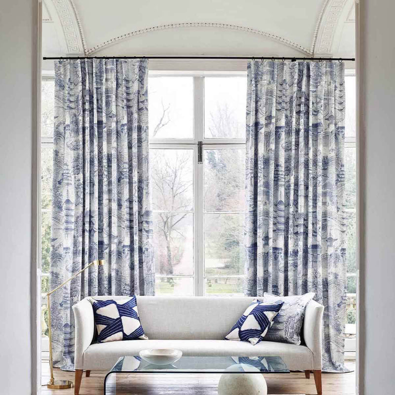 322717 Eastern Palace Kensington Walk Indigo Fabric by Zoffany