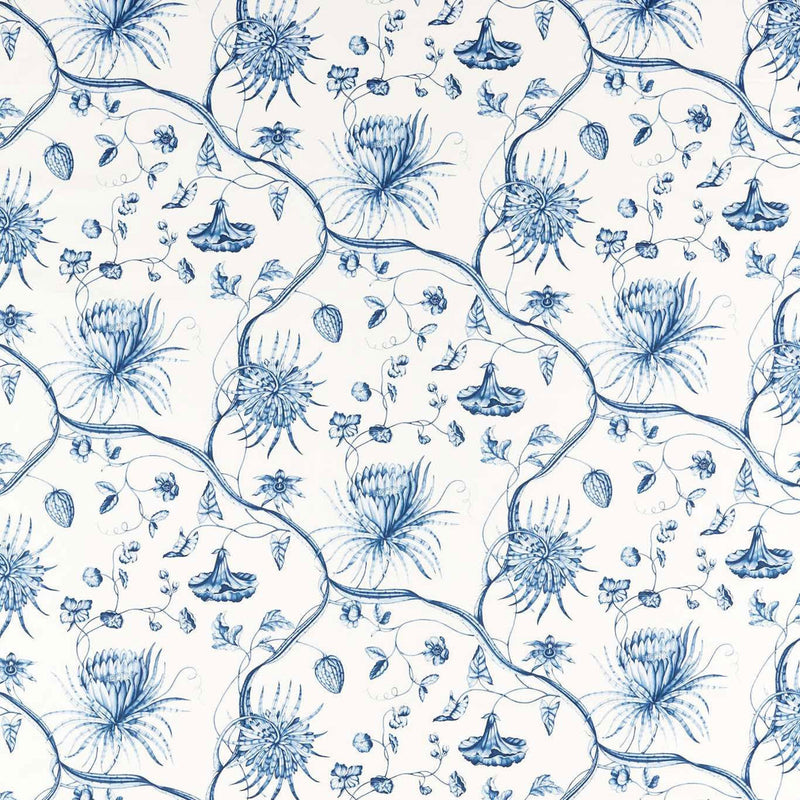322739 Phaedra Toile Cotswolds Manor Indigo Fabric by Zoffany