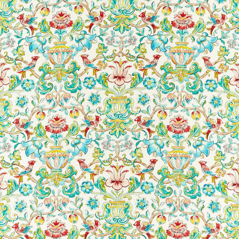 322743 Pompadour Print Cotswolds Manor Multi Fabric by Zoffany