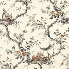 322753 Emperor's Musician Arcadian Thames Charcoal Fabric by Zoffany