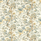 322757 Coromandel Print Arcadian Thames Stockholm Blue Fabric by Zoffany