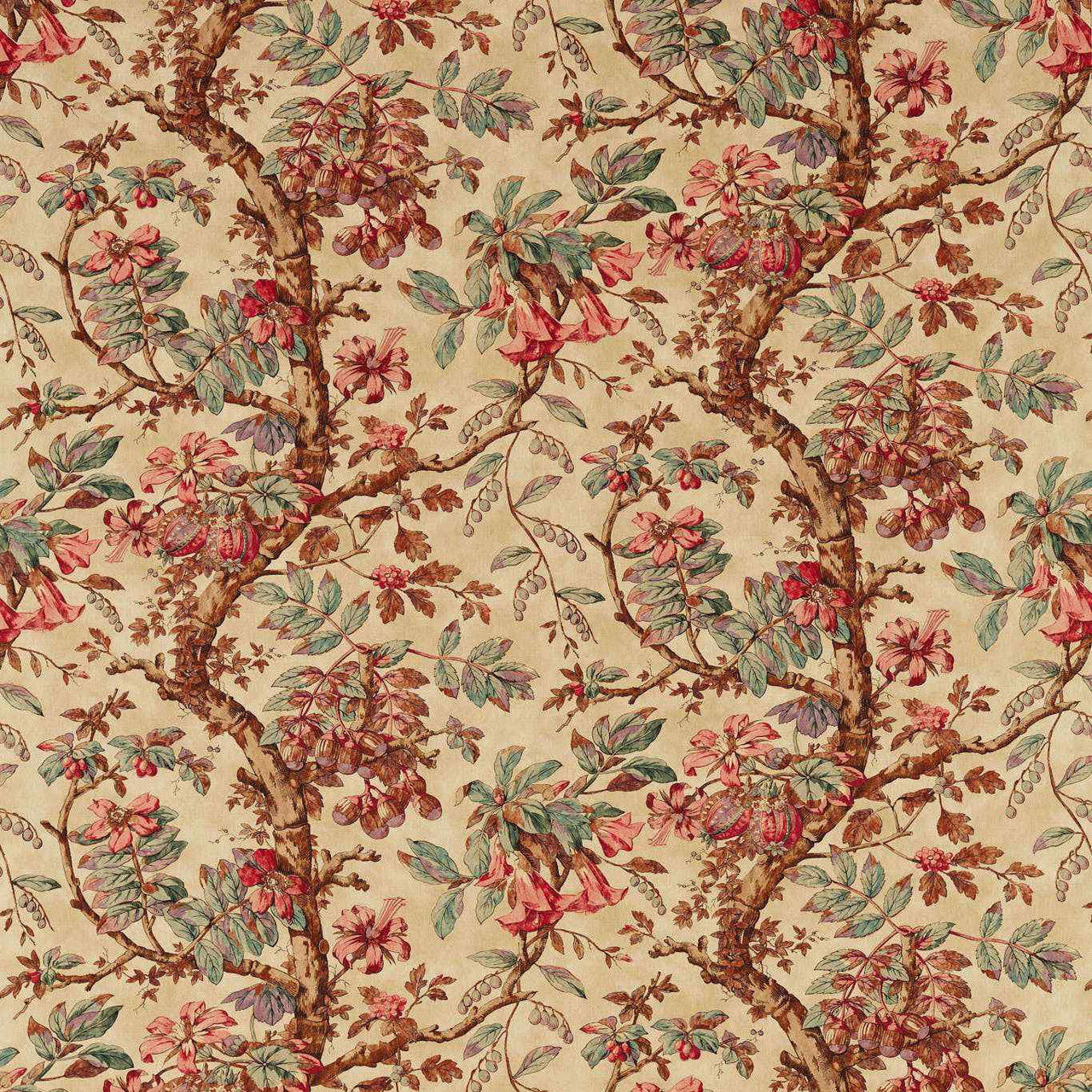 322760 Coromandel Print Arcadian Thames Archive Fabric by Zoffany