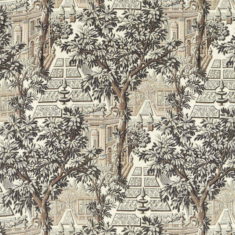 322768 Italian Garden Arcadian Thames Empire Grey Fabric by Zoffany