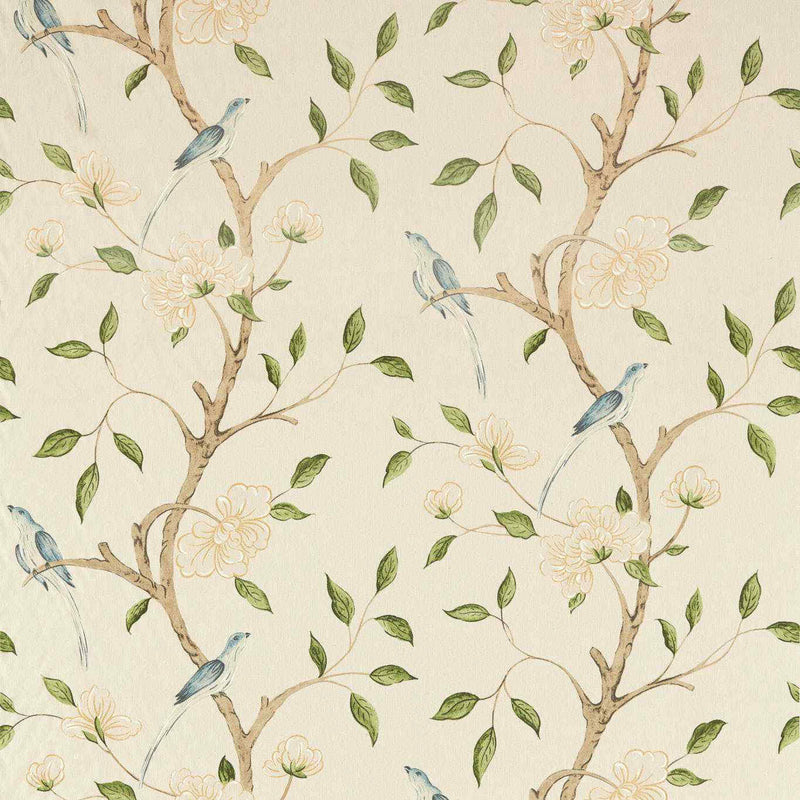 322771 Eleonora Print Arcadian Thames Evergreen Fabric by Zoffany