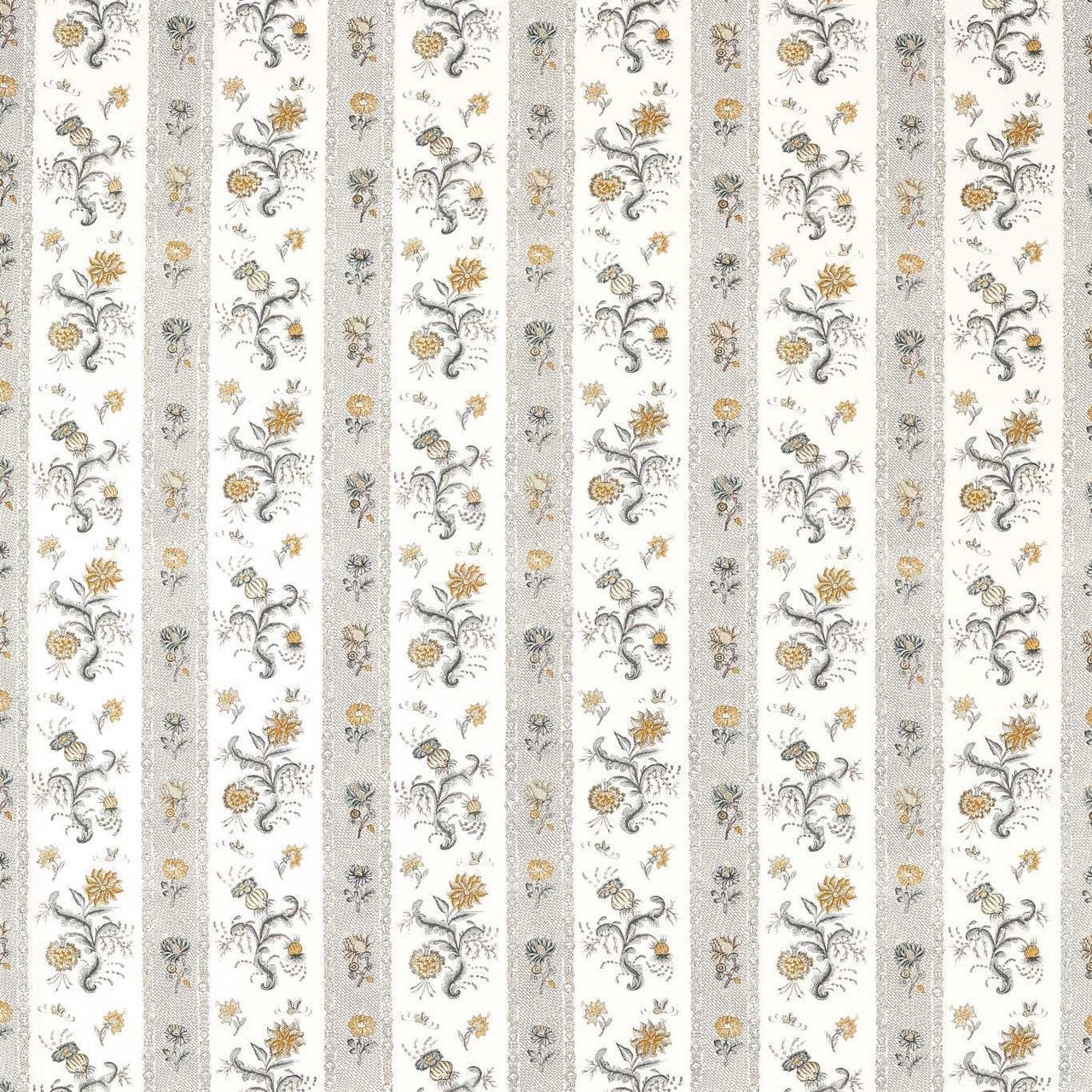 322776 Papaver Stripe Indienne Platinum/Sage Fabric by Zoffany