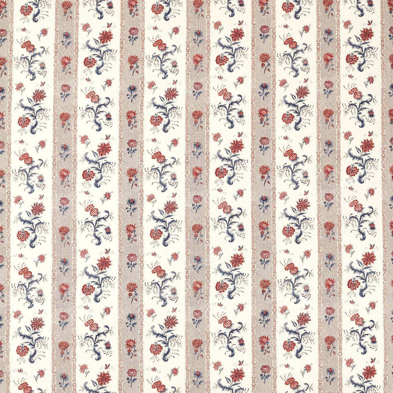 322777 Papaver Stripe Indienne Indigo/Madder Fabric by Zoffany