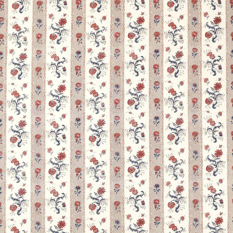 322777 Papaver Stripe Indienne Indigo/Madder Fabric by Zoffany