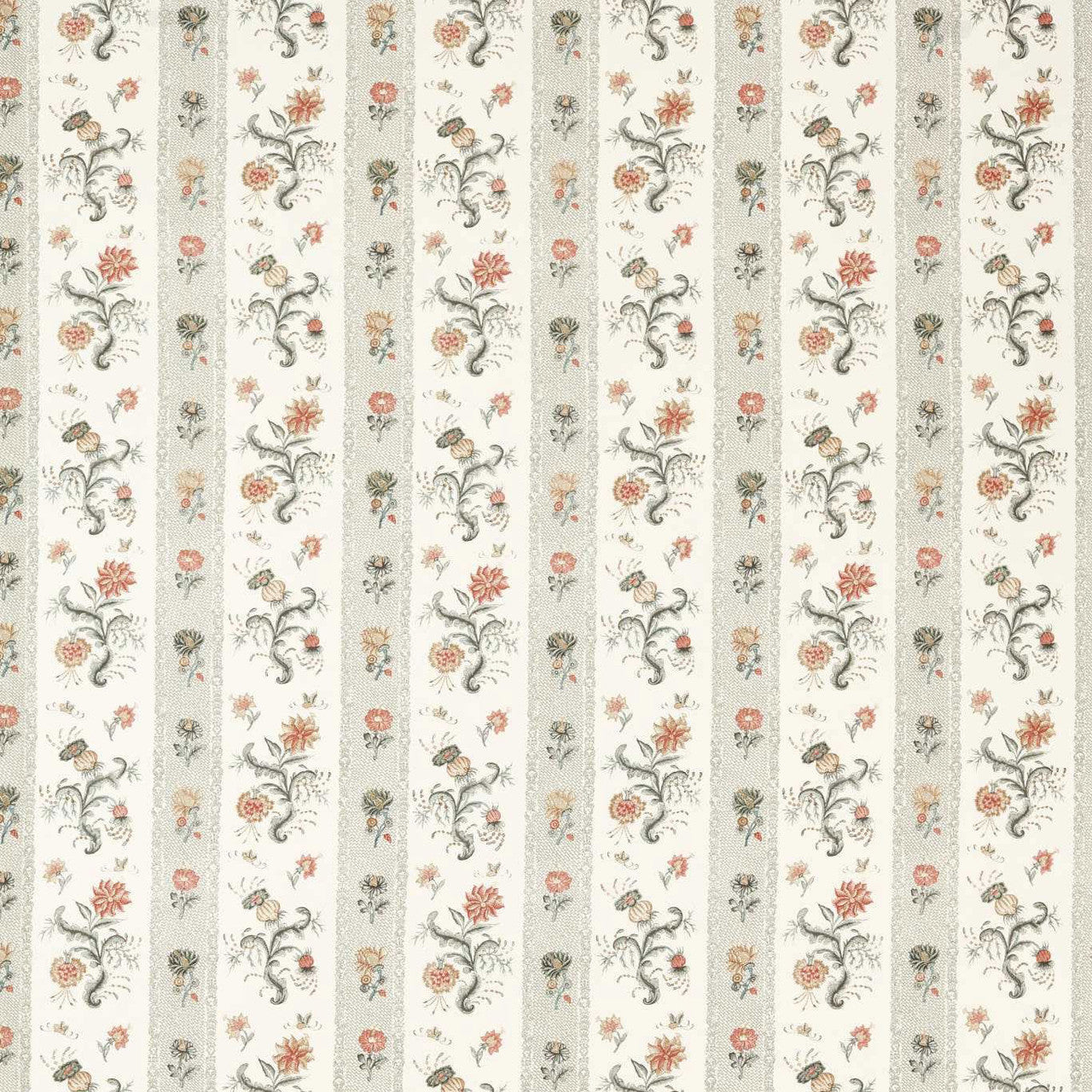 322778 Papaver Stripe Indienne Tuscan Pink/Nimbus Fabric by Zoffany