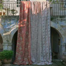 322778 Papaver Stripe Indienne Tuscan Pink/Nimbus Fabric by Zoffany