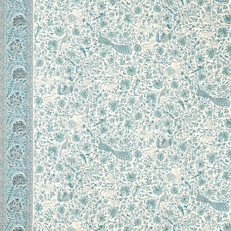 322779 Mughal Menagerie Indienne Mazarine Blue Fabric by Zoffany