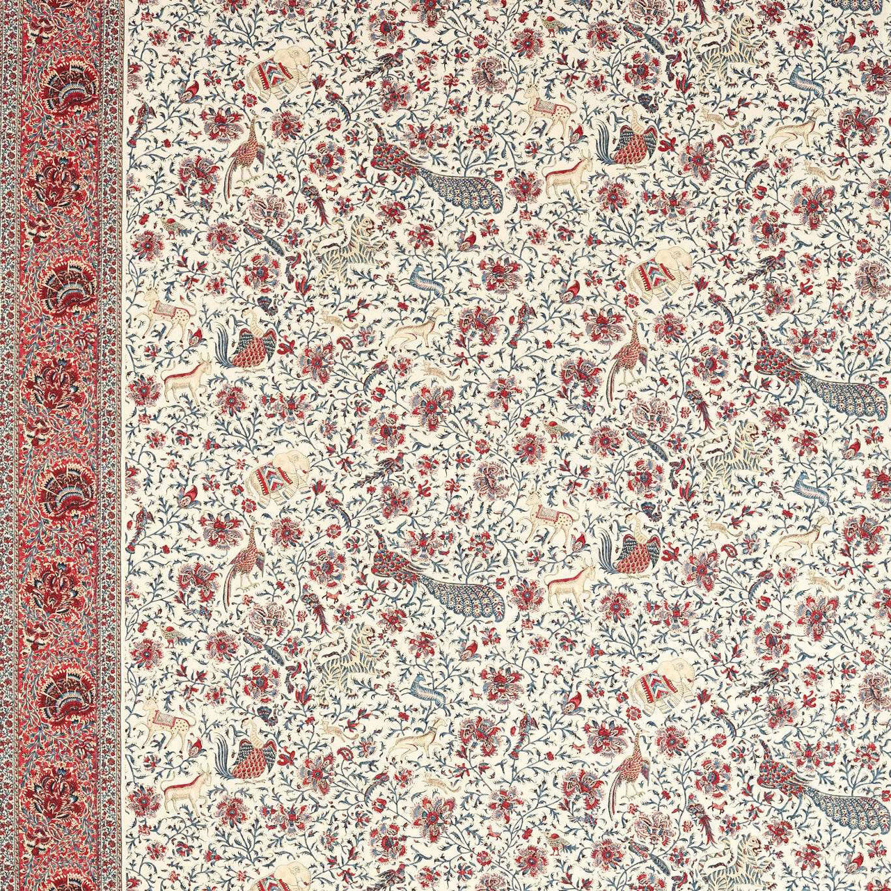 322780 Mughal Menagerie Indienne Indigo/Madder Fabric by Zoffany