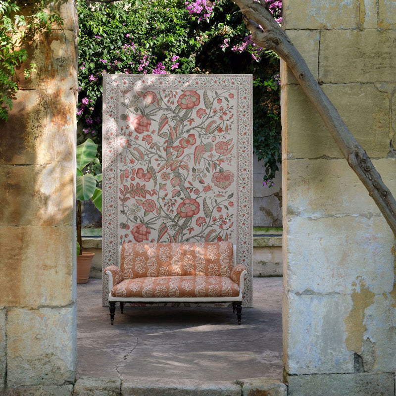 322789 Dabu Stripe Indienne Amber/Blush Fabric by Zoffany