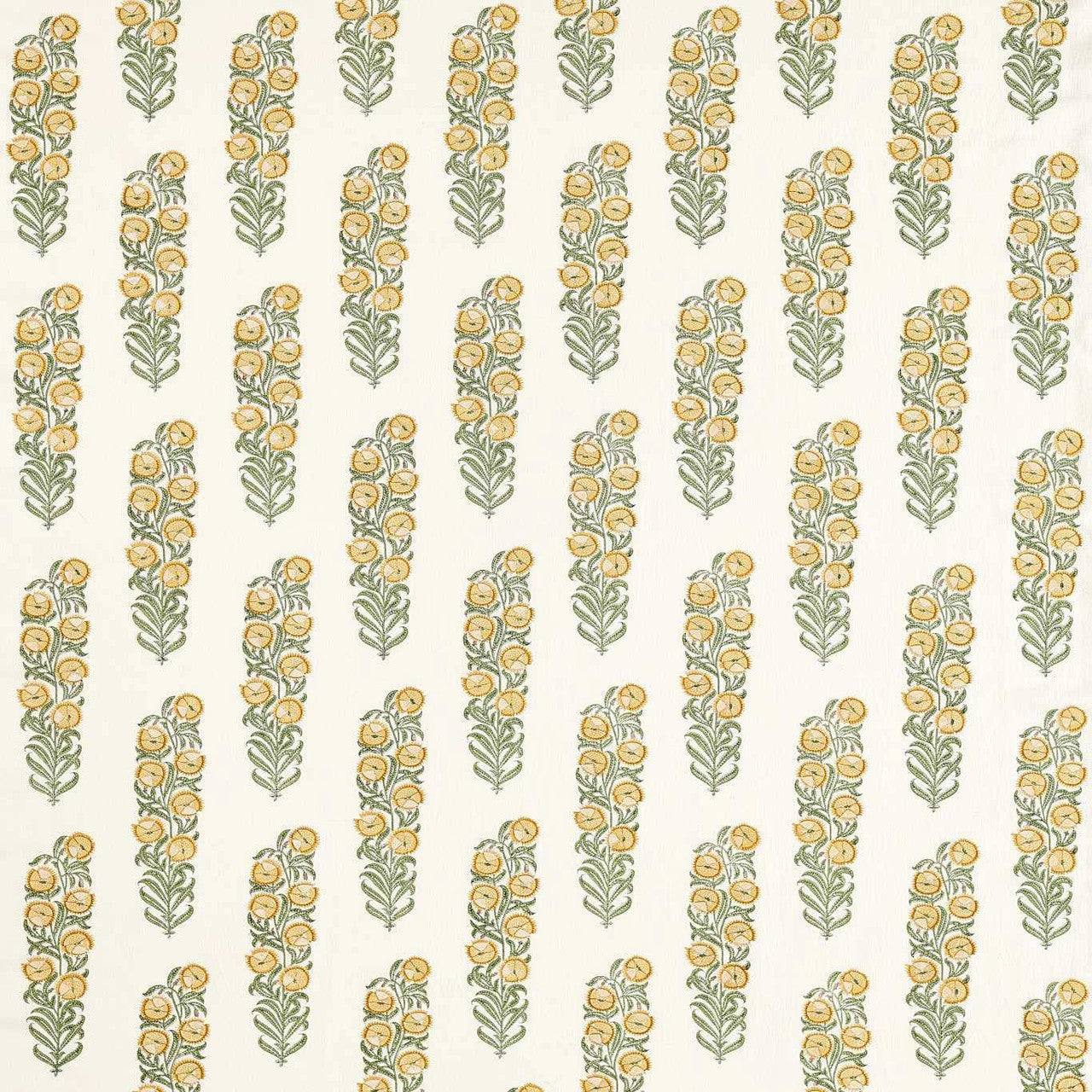 322791 Sanganeri Block Print Indienne Primrose/Evergreen Fabric by Zoffany